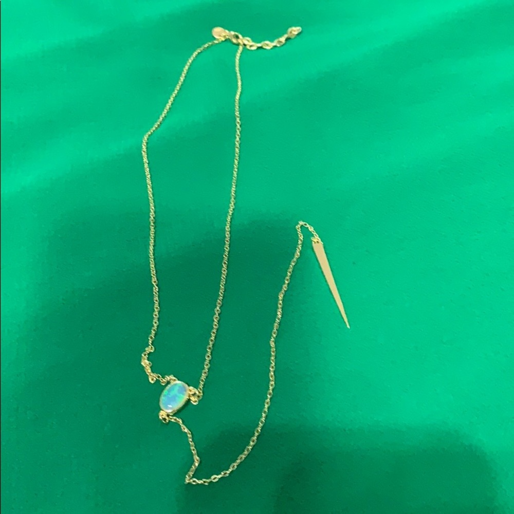 An opal lariat necklace